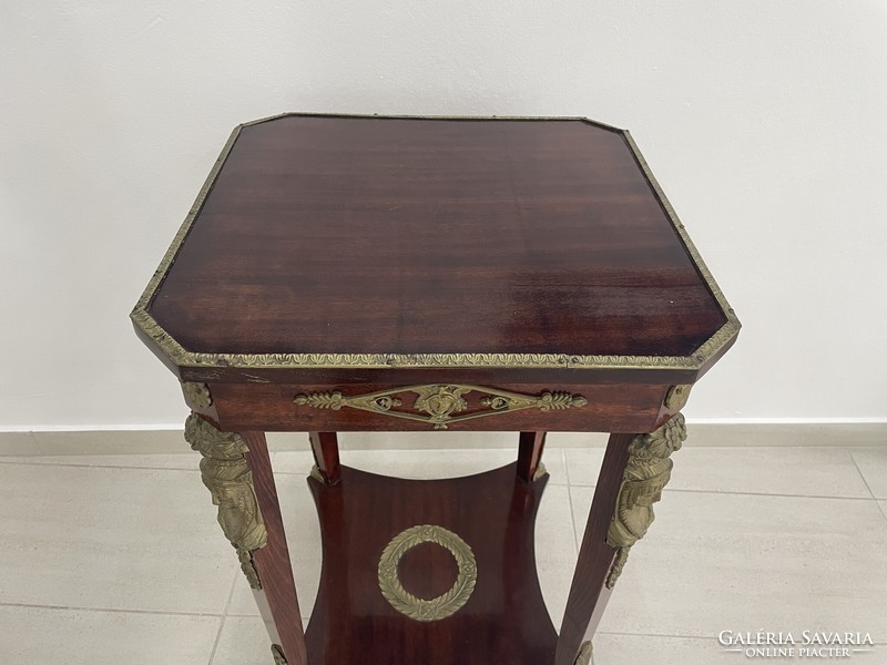 Antique empire-style table with pedestal bronze napoleon style