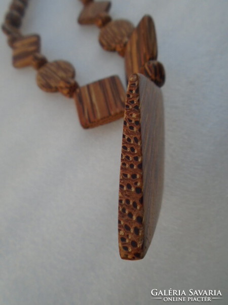 Exotic bamboo tree fruit necklace handmade jewelry not painted with a pattern rarity