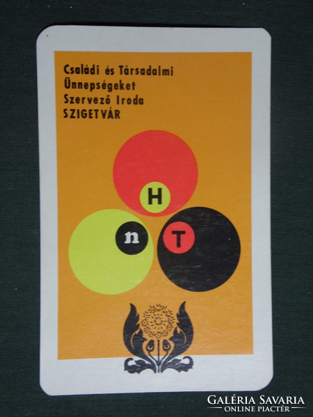 Card calendar, szigetvár marriage hall, 1980