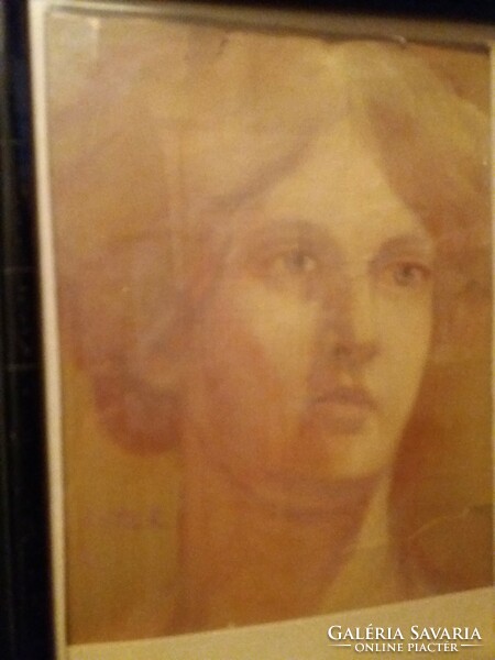The work of Károly Lotz (1833 - 1904) portrait of Cornélia in a watercolor frame glazed according to pictures