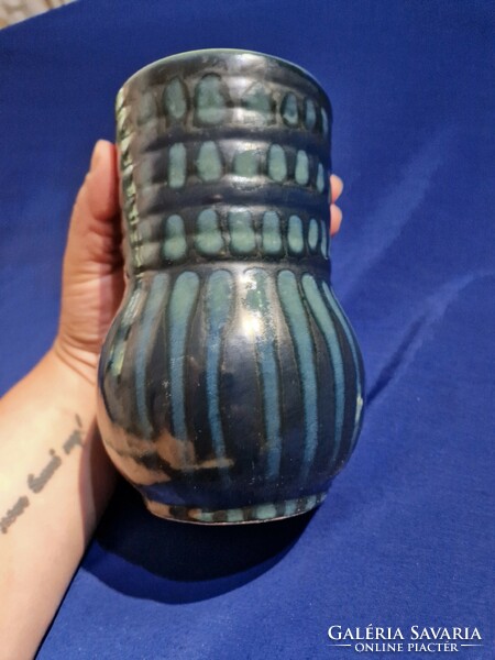 Retro ceramic vase with Hajdúszoboszló memory inscription