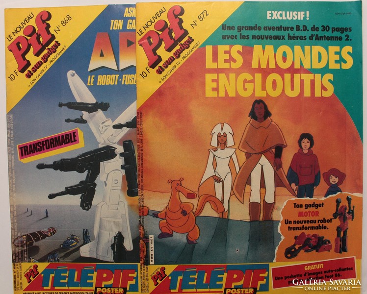 PIF Magazin 6 db, francia nyelvű retró! - 1980-as évek - benne: Elsüllyedt világok