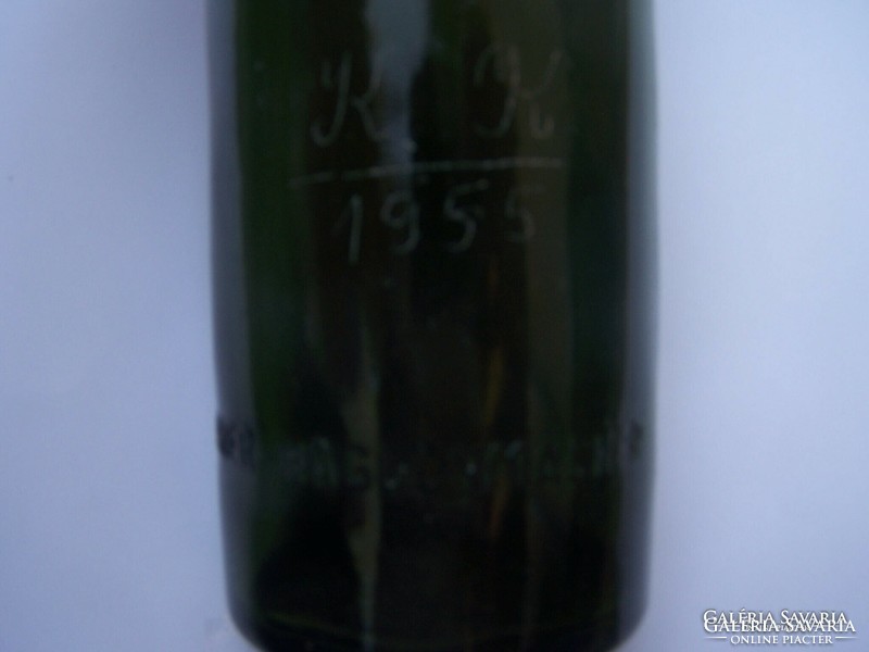 Drecher_haggenmacher beer bottle scratched k.K. 1955 with monogram m. 27 cm