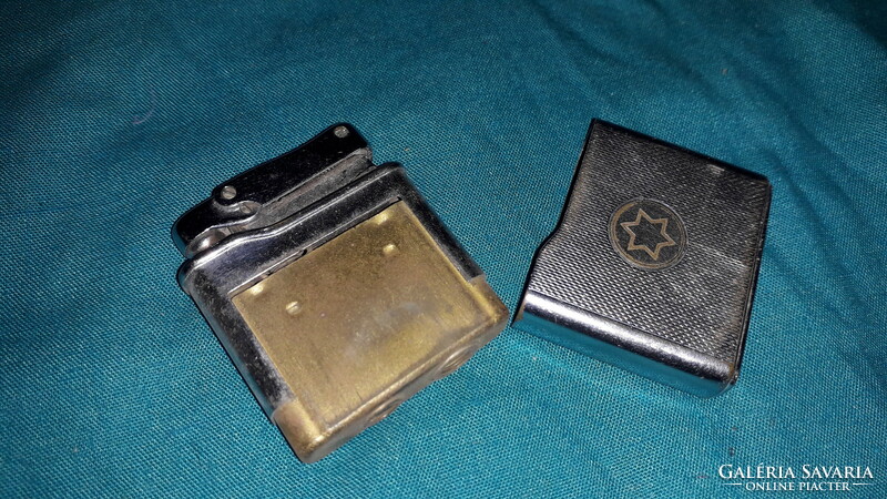 Old Hebrew star engraved ibelo - west germany - lighter with metal casing as shown in the pictures