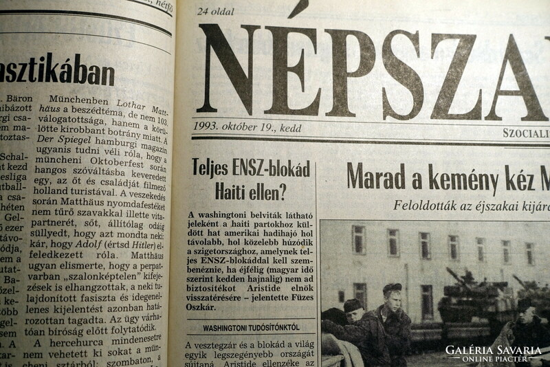 1993 X 19 / people's freedom / newspaper - Hungarian / daily. No.: 25674