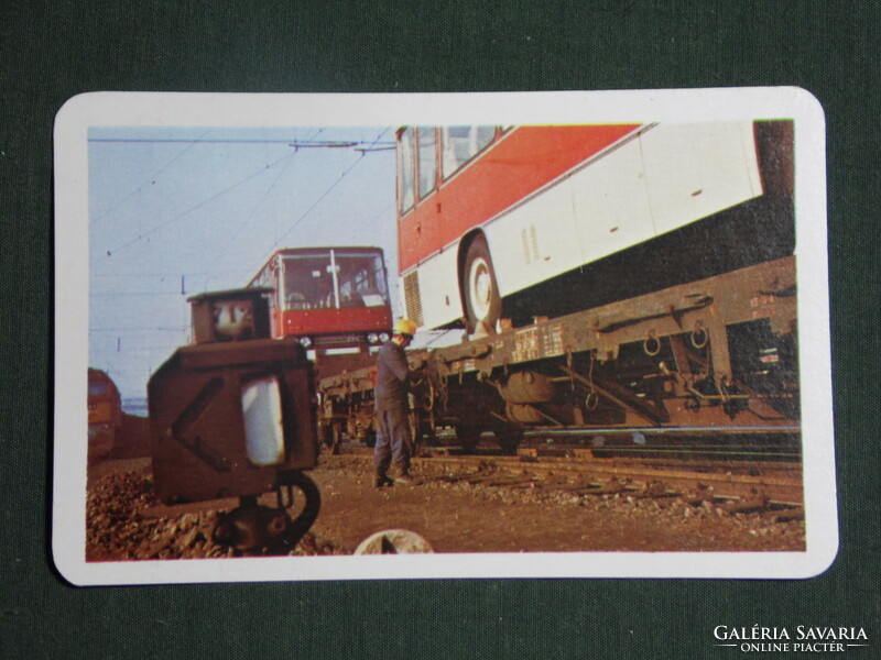 Card calendar, Máv railway transport, Ikarus bus 1980