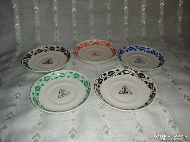 Hóllóház porcelain saucer with Mkm inscription 5 pieces in one (a6)