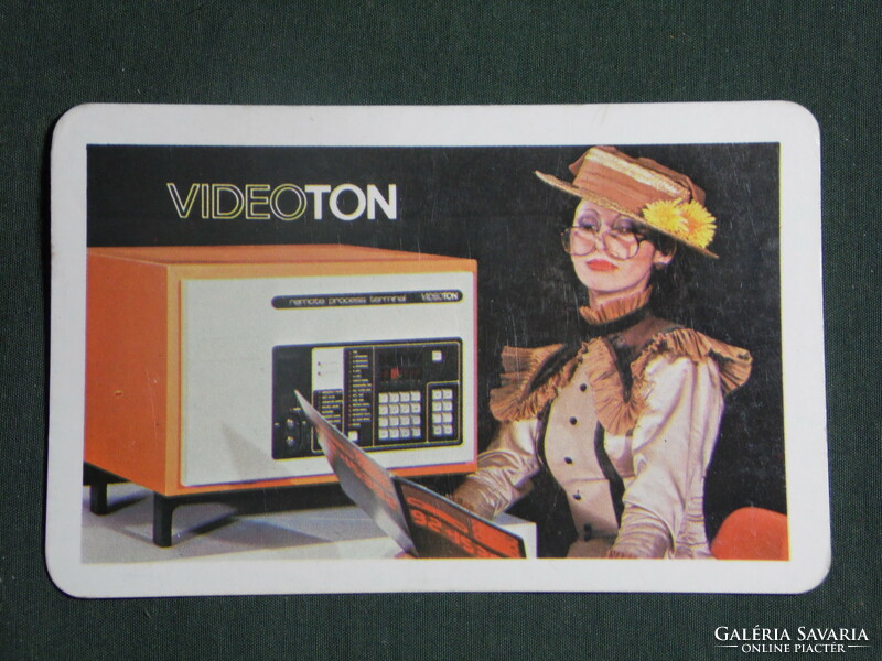 Card calendar, videoton, terminal, erotic female model, 1981