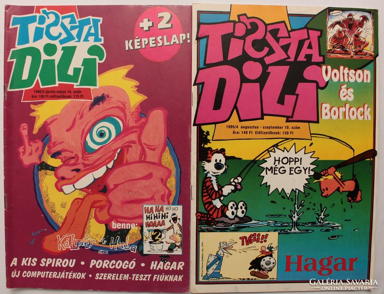 Tiszta Dili képregény 2 db 1995/4, 1996/2 - benne Kázmér és Huba