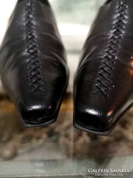Paul Green 35-ös, 3-as, fekete, kézzel készített cipő, Handmade körömcipő