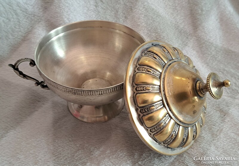 Antique silver-plated sugar bowl, bonbonier box (m4162)