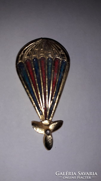 Antique Fire Enamel Copper Badge Brooch Pin Propeller Balloon As Pictured