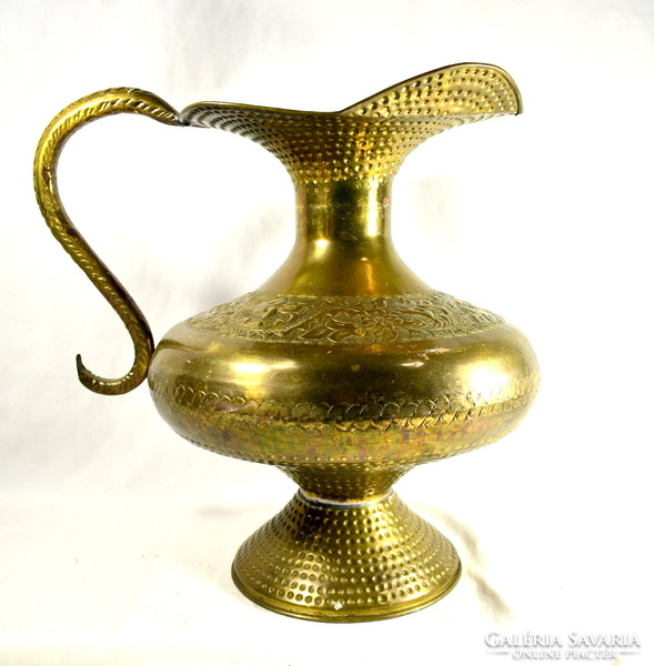 Spectacular large copper decanter with a rich hand-engraved pattern!!!