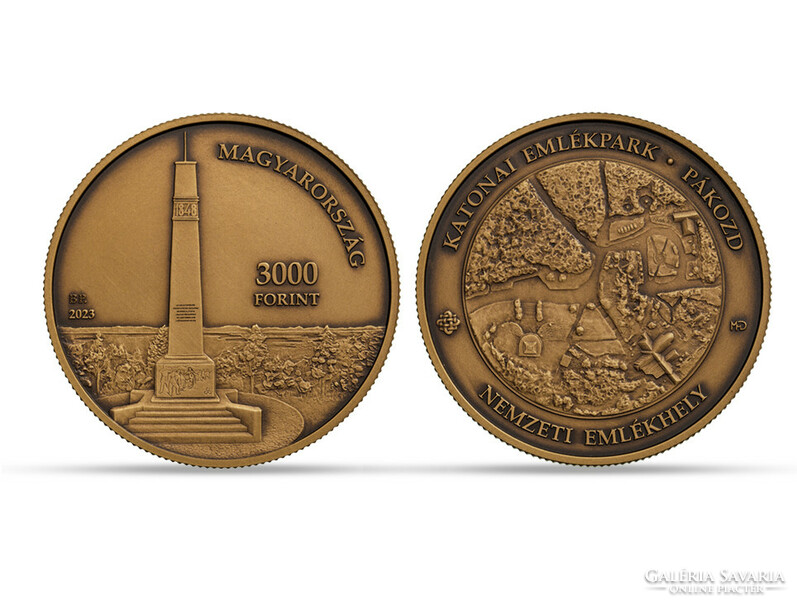 2023 - Military memorial park pákozd - 3000 ft bronze patinated commemorative coin - in capsule + description