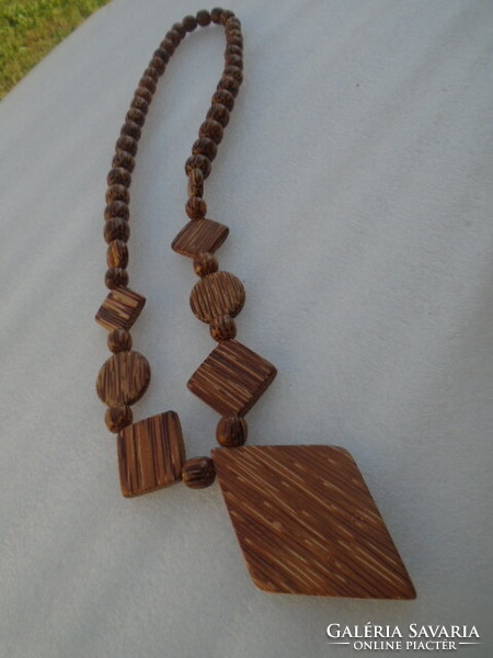 Exotic bamboo tree fruit necklace handmade jewelry not painted with a pattern rarity