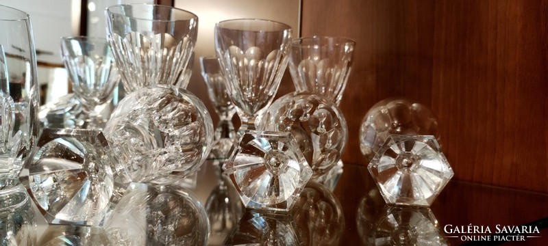 6 Moser type red wine crystal glasses