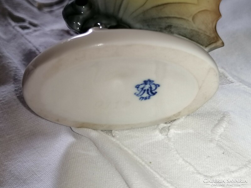 Szép, vintage Volkstadt porcelán pávaszem lepke, pillangó