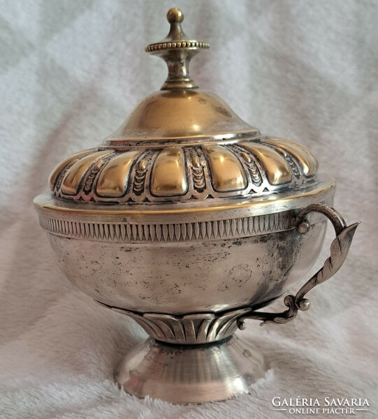 Antique silver-plated sugar bowl, bonbonier box (m4162)