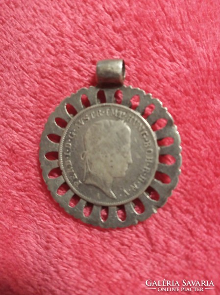 V. Ferdinand 20 krajcár 1848 a, turned into a medallion