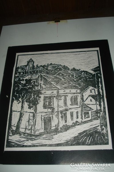 Városrészlet, linoleum