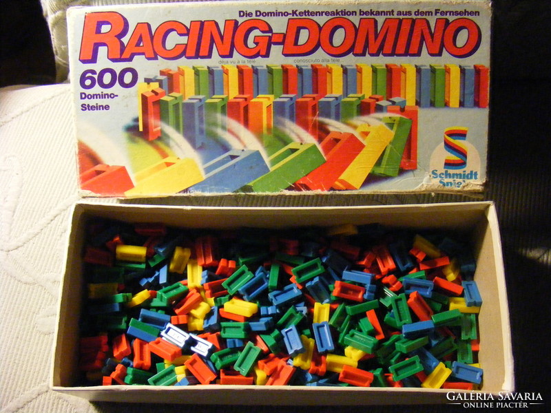 Retro colorful plastic domino construction toy 500 pieces - hasbro schmidt 1982