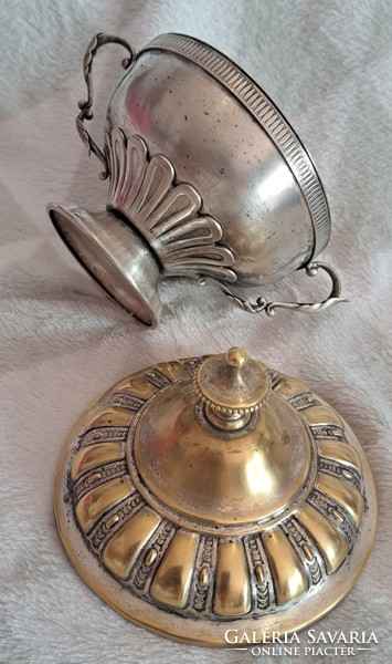 Antique silver-plated sugar bowl, bonbonier box (m4162)