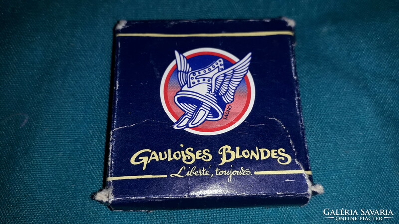 Retro Gauloises cigarette advertisement with metal key ring box (disassembled for the sake of the picture) as shown in the pictures