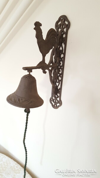 Rooster cast iron doorbell, bell
