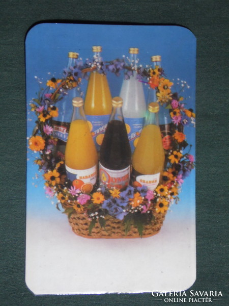 Card calendar, bük soft drink, bük bottle box, 1988