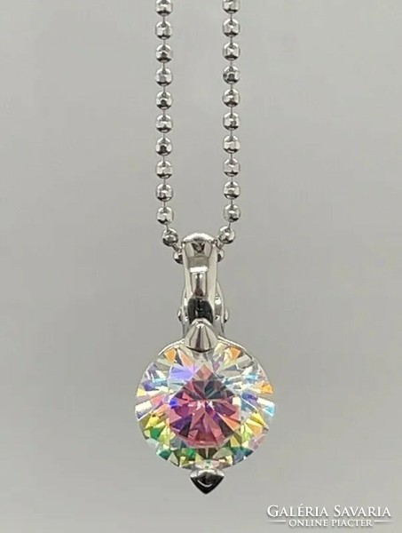 Fabulous rainbow zircon stone pendant, 925, new
