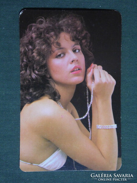 Kártyanaptár, Óra ékszer vállalat, erotikus női modell, 1987