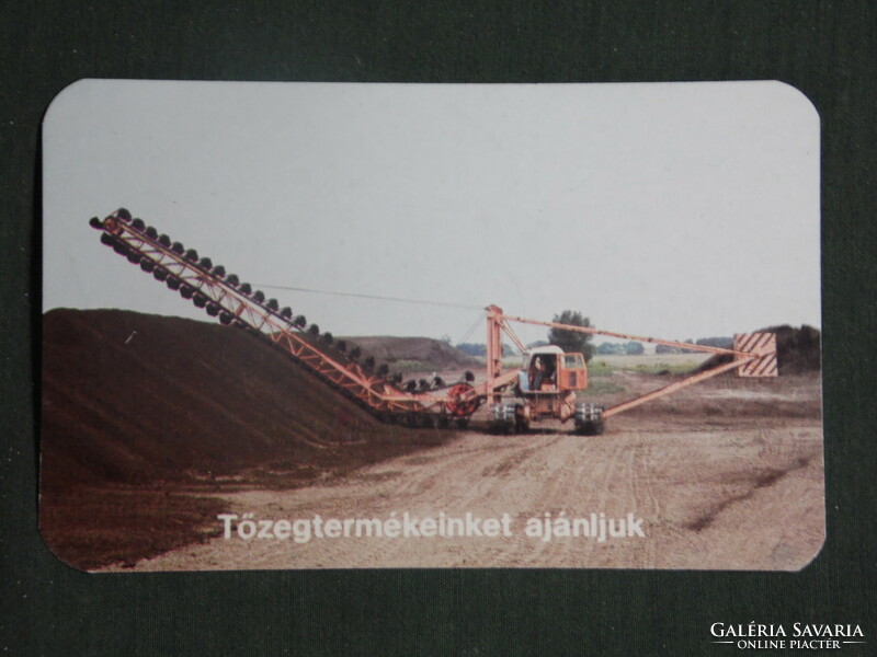 Card calendar, peat plant pit, peat rotation, working machine, 1987