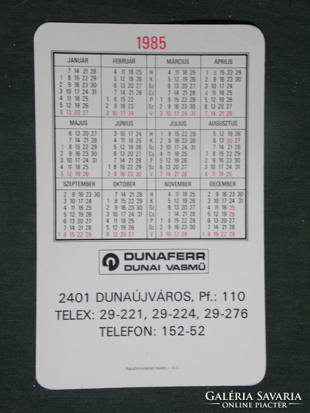 Card calendar, Dunaferr, Danube Iron Works, Dunaújváros, erotic female model,, 1985