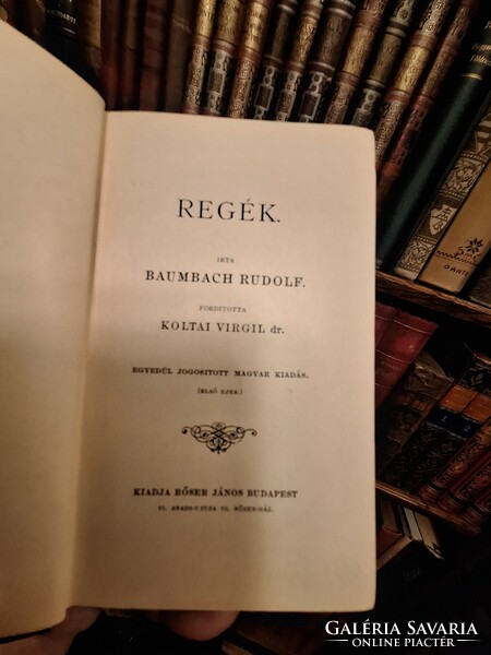 1894 A masterpiece of applied art! Gottermayer bandage pharmacy-clean! rudolf baumbach: regék - rőser jános edition