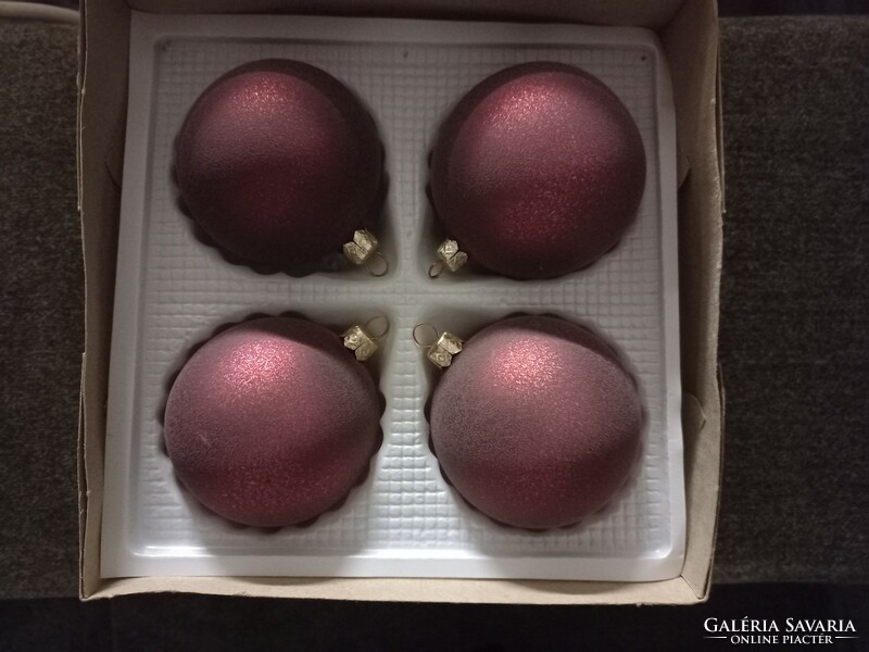 Old blown glass burgundy spheres with a velvet surface
