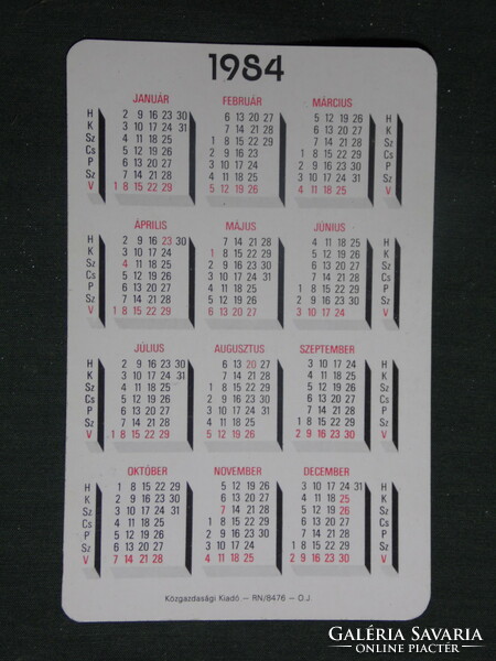 Card calendar, savings association, southern railway station, tram, 1984