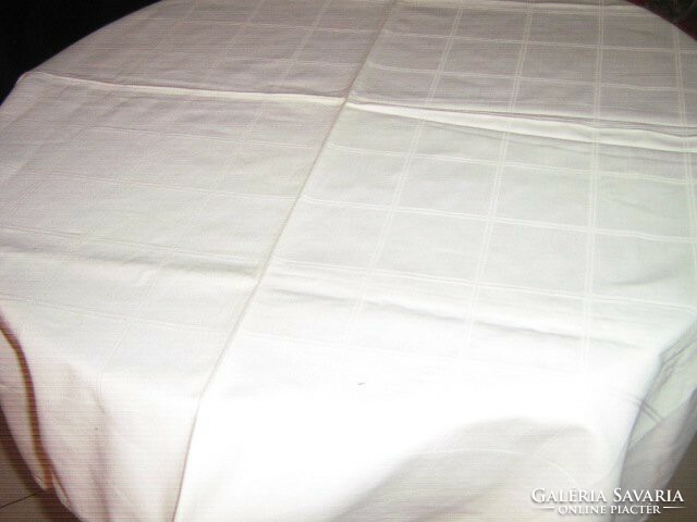 Cute antique checkered damask tablecloth