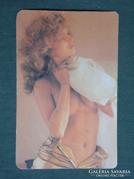 Card calendar, traffic gift shops, art, Judit Marjai, erotic female nude model, 1987