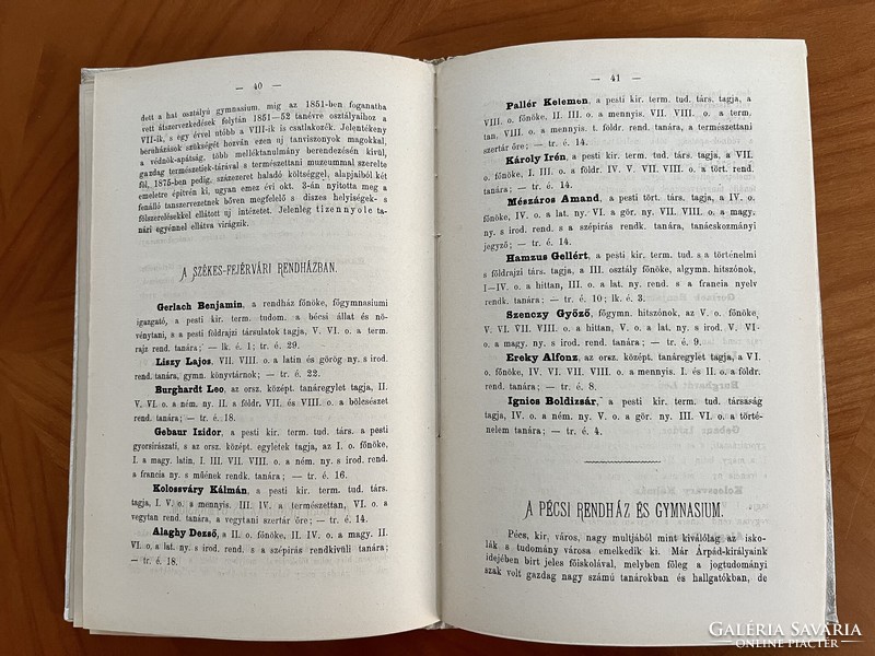2 antik könyv, 1870-es évek, ciszterci rend névtárai
