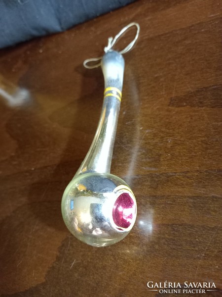 Very old glass Christmas tree decoration pipe.