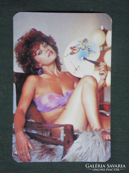 Card calendar, nírfa store, níregyháza, kisvárda, erotic female nude model, 1986