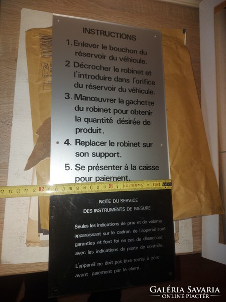 Plexiglas, with French text, in excellent condition, size indicated!