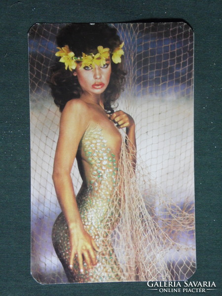 Kártyanaptár, Halért vállalat, ,erotikus női akt modell,1984