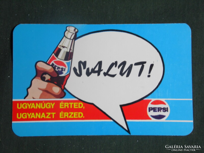 Card calendar, Pepsi soft drink, Pécs brewery, graphic designer, salut!, 1984