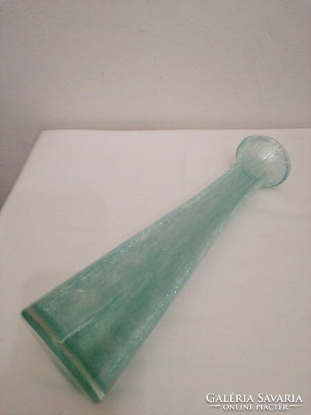Karcagi fátyol üveg váza akvamarin színű