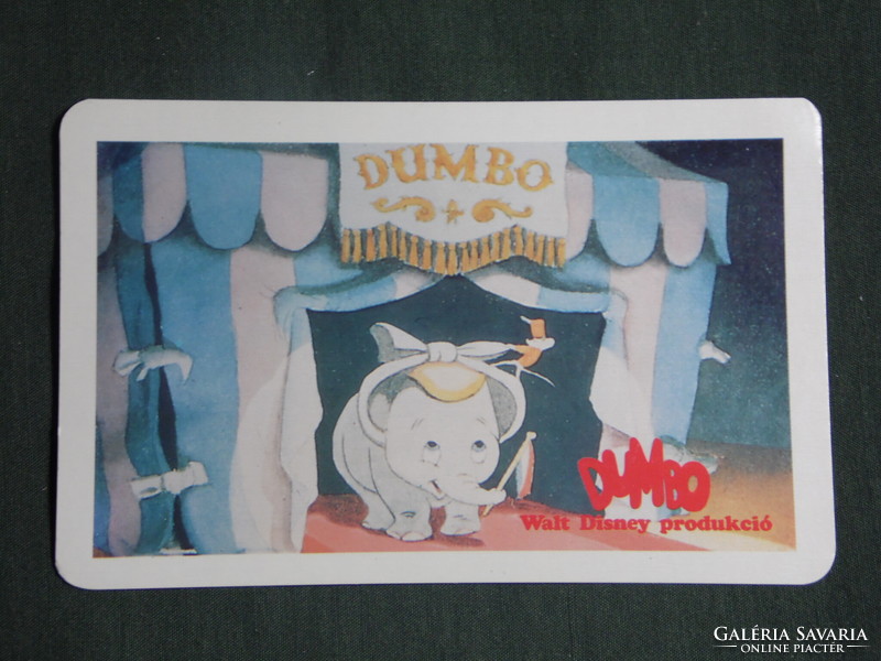 Kártyanaptár, MOKÉP mozi , Dumbo elefánt mese rajzfilm jelenet, 1989