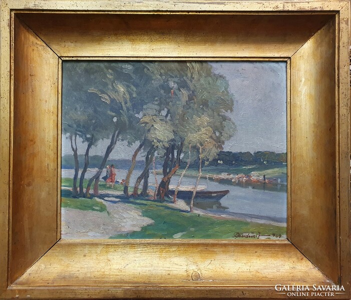 Hungarian or Slovak painter 1939 / Danube landscape