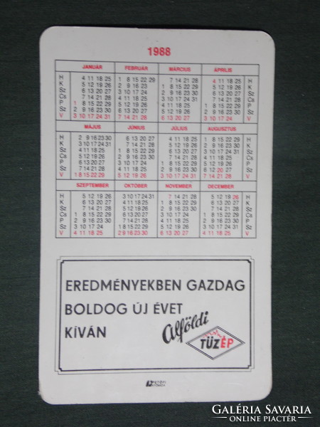 Card calendar, Szeged, fészek store, tüzep, forklift, 1988