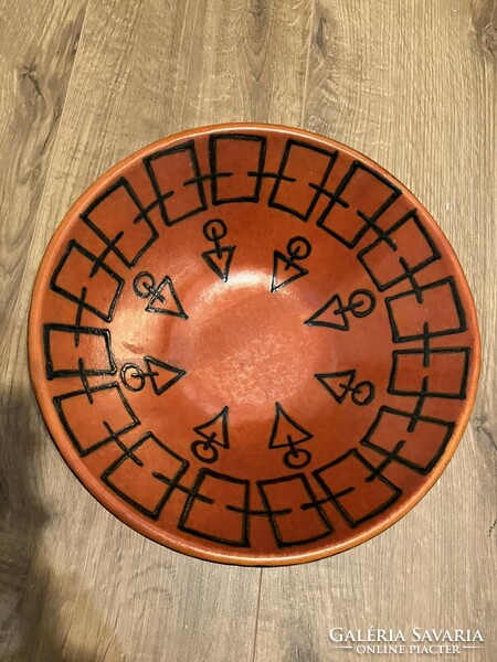 Tófej retro ceramics, large bowl, centerpiece, fruit bowl