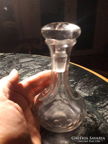 Old, blown, liqueur, crystal bottle